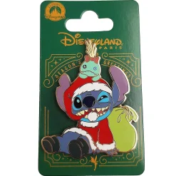 Disneyland Paris Stitch & Scrump Christmas Sack Pin Trading Badge