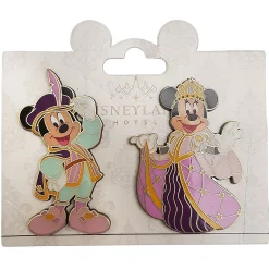 Disneyland Paris Hotel Royal Mickey & Minnie Mouse Pin Trading Badges