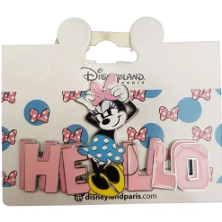 Disneyland Paris Minnie Mouse Hello Dots Large Pin Trading Badge