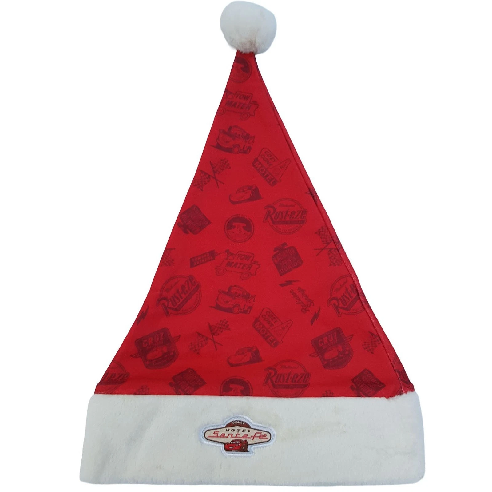 Disneyland Paris Cars Santa Fe Hotel Christmas Santa Hat With Plush Trim – Adult