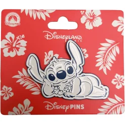Disneyland Paris Stitch Laying Lifestyle Pin Trading Badge