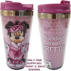 Disneyland Paris Minnie Mouse Mornings Aren't Pretty Travel Mug Tumbler With Lid