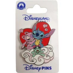 Disneyland Paris Valentines Stitch & Angel Couple Pin Trading Badge