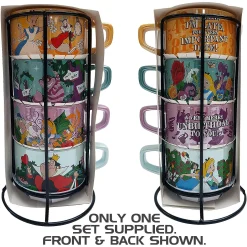 Disneyland Paris Alice In Wonderland Stacking Coffee Cups Set Of 4