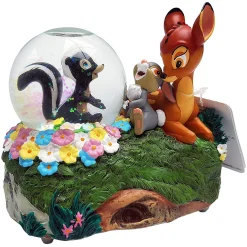 Disneyland Paris Bambi, Thumper & Flower Little April Showers Musical Snow Globe