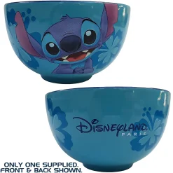 Disneyland Paris Stitch Portrait Bowl Disney Parks Ceramic Blue Cereal Soup Lilo