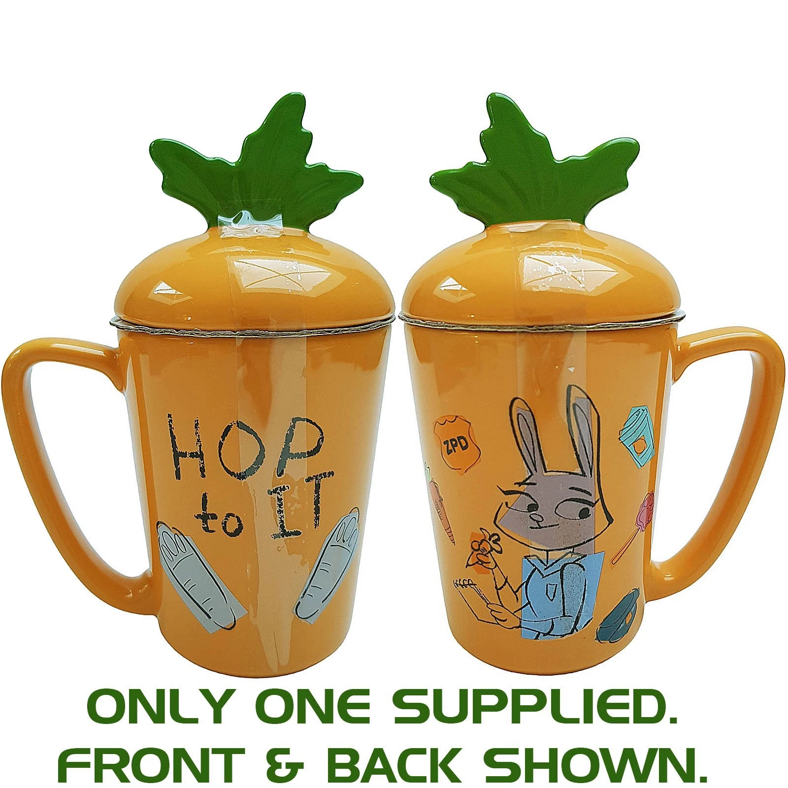 Disney Store Zootopia Judy Hopps Hop To It Carrot Shape Ceramic Mug With Lid