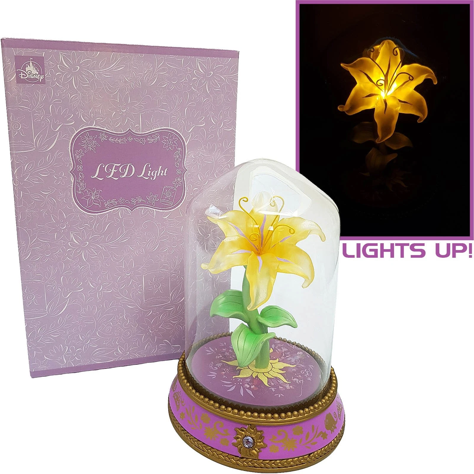 Disney Store Tangled Light Up Sundrop Flower In Dome Figurine Ornament