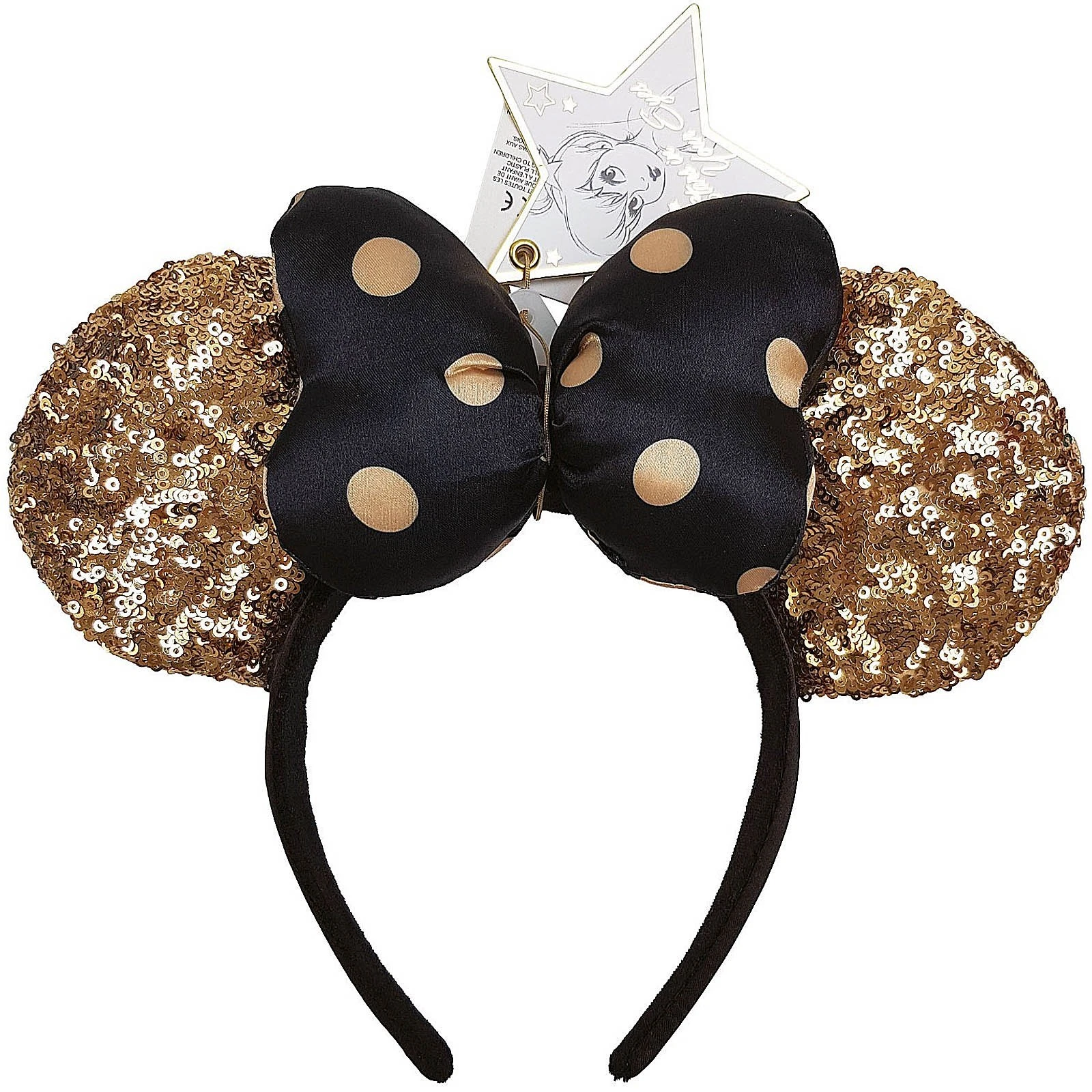 Disneyland Paris 25th Anniversary Minnie Mouse Gold Sequin Ears