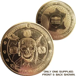 Disneyland Paris Pirates Of The Caribbean Skull 2025 Gold Coin Medal