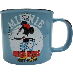 Disneyland Paris Minnie Mouse Miss Boss Large Blue Ceramic Mug