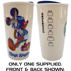 Starbucks Disney World Magic Kingdom Reusable Ceramic Tumbler & Lid