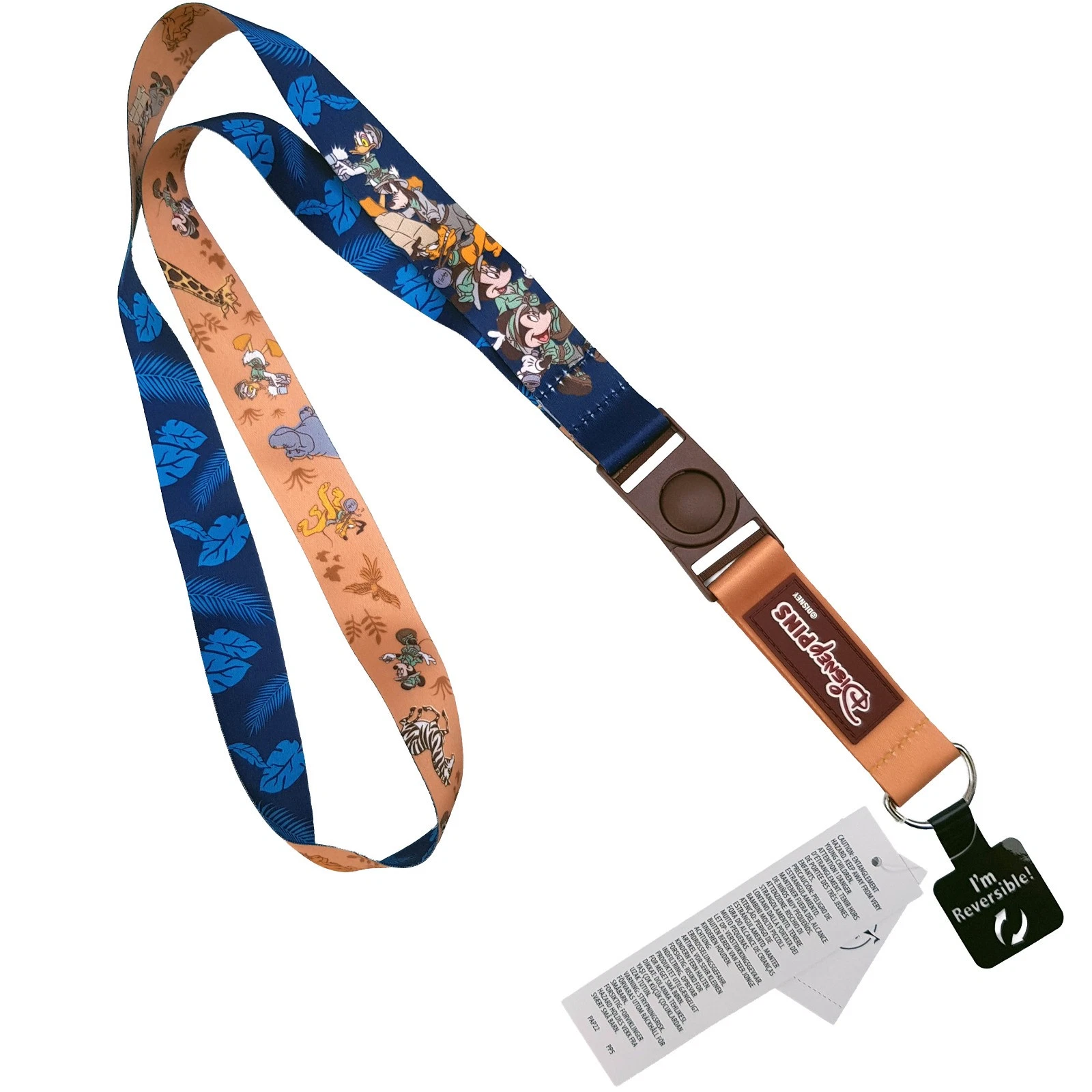 Disney Parks Animal Kingdom Safari Reversible Pin Trading Lanyard