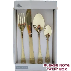 Disneyland Paris Cutlery Set Mickey Mouse Gold Coloured 24 Piece Disney Parks