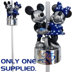 Disneyland Paris 25th Mickey & Minnie Mouse Reusable Plastic Straw