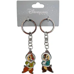 Disneyland Paris Chip & Dale Winter Metal Keychain Keyrings
