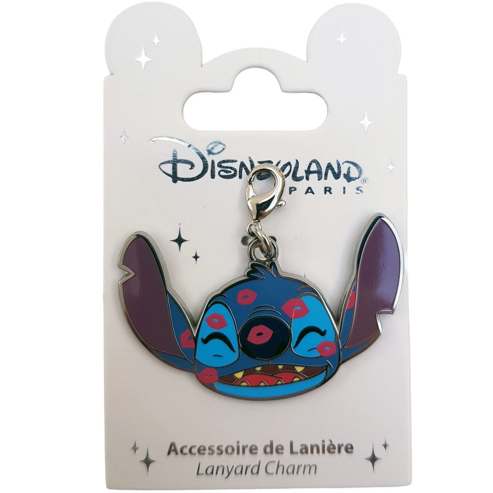 Disneyland Paris Stitch Kisses Clip Charm For Pin Trading Lanyard