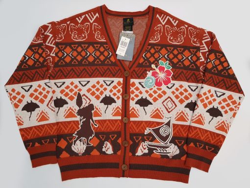 BoxLunch Disney Moana Icons Patterned Knitted Cardigan Adult L Large