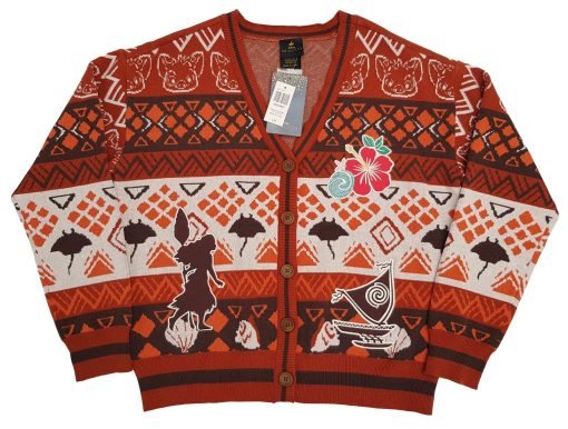 BoxLunch Disney Moana Icons Patterned Knitted Cardigan Adult L Large