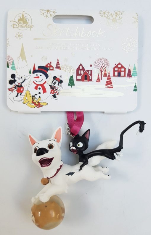 Disney Store Bolt, Mittens & Rhino Christmas Tree Ornament Decoration Sketchbook 2019