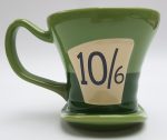 Disney Store Mad Hatters Mug 3D Shaped Hat Cup Ceramic Alice In Wonderland Green