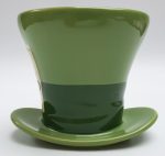 Disney Store Mad Hatters Mug 3D Shaped Hat Cup Ceramic Alice In Wonderland Green
