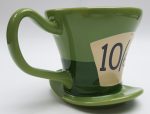 Disney Store Mad Hatters Mug 3D Shaped Hat Cup Ceramic Alice In Wonderland Green