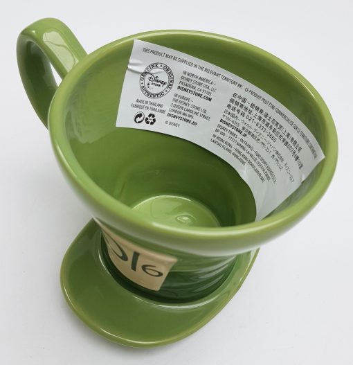 Disney Store Mad Hatters Mug 3D Shaped Hat Cup Ceramic Alice In Wonderland Green