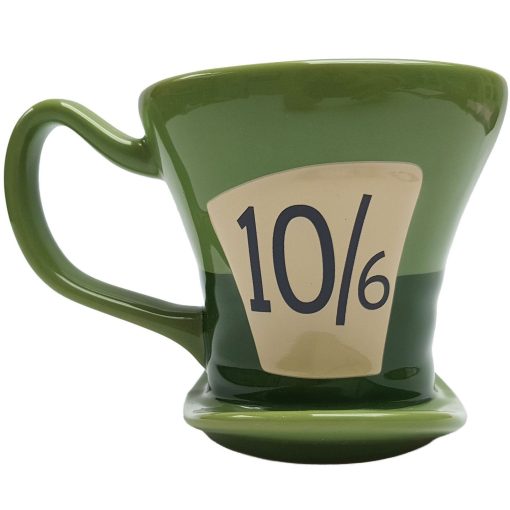 Disney Store Mad Hatters Mug 3D Shaped Hat Cup Ceramic Alice In Wonderland Green