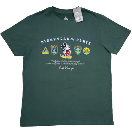 Disneyland Paris & Studios Logo Patch T-Shirt Green Adults L Large Disneyland Paris & Studios Logo Patch T-Shirt Green Adults L Large