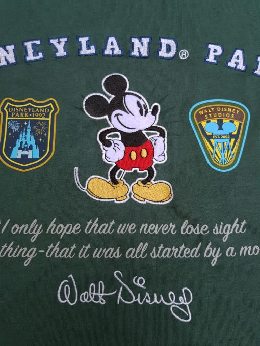 Disneyland Paris & Studios Logo Patch T-Shirt Green Adults L Large