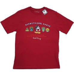 Disneyland Paris Parks Logo Patch T-Shirt Red Adults XL X-Large