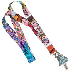 Disneyland Paris Snow White & 7 Dwarfs Pin Trading Lanyard & Charm