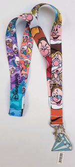 Disneyland Paris Snow White & 7 Dwarfs Pin Trading Lanyard & Charm