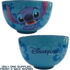 Disneyland Paris Stitch Portrait Ceramic Blue Bowl