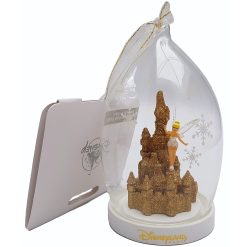 Disneyland Paris Tinker Bell Gold Castle Glass Christmas Decoration Ornament