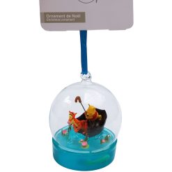Disneyland Paris Winnie & Tigger Boat Glass Christmas Decoration Ornament