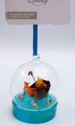 Disneyland Paris Winnie & Tigger Boat Glass Christmas Decoration Ornament