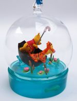Disneyland Paris Winnie & Tigger Boat Glass Christmas Decoration Ornament