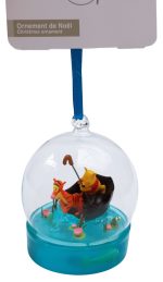 Disneyland Paris Winnie & Tigger Boat Glass Christmas Decoration Ornament